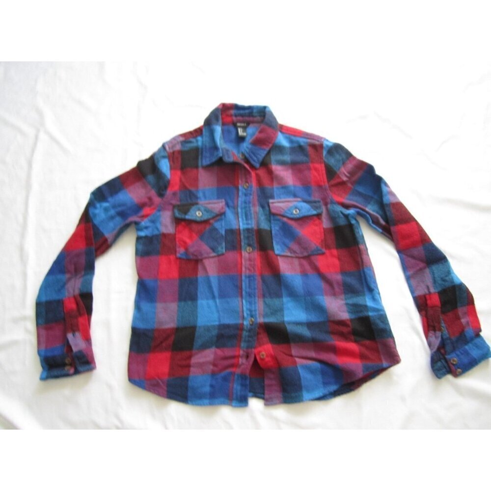 Women's Forever 21 Plaid Button Long Sleeve Shirt Sz S (WB376)